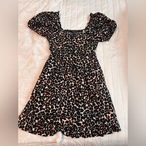 Who What Wear Black and Brown Animal Print Dress